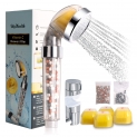 DigHealth Pommeau de Douche Filtrant avec Vitamin C, Filtre Douchette Ionique Anti Calcaire Chlore, Douche à Main Adoucit l’ Eau dure, Haute Pression, Economie d’Eau, Installation Facile