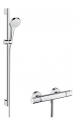 Ensemble de Douche Croma Select S 110 Vario avec Mitigeur Thermostatique et Barre 90 cm Blanc/Chrome 27014400