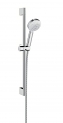 Hansgrohe Ensemble Barre de Douche MyClub Vario 4 Jets Economie d’Eau Blanc/Chrome 26757400