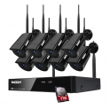 TMEZON 960P Kit Vidéosurveillance Auto-Pair WiFi NVR 8CH Enregistreur IP Caméra de Surveillance 1.3MP Métal Vision Nocturne Surveiller à Distance Via Smartphone/PC 1TB HDD