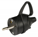 Zenitech – Fiche mâle anneau -16A 2P+T – Noir