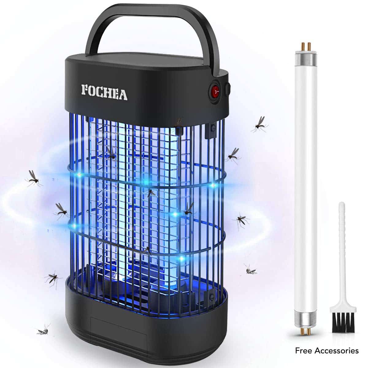 Lampe Anti-Moustique, FOCHEA Piège à Insectes Volants Électrique 14W, Destructeur de Moustiques, Fini les Insectes Volants, Alimenté par EU Adapdateur, 31,8 * 19,7 * 11,5cm, 1 Tube de Rechange Offert
