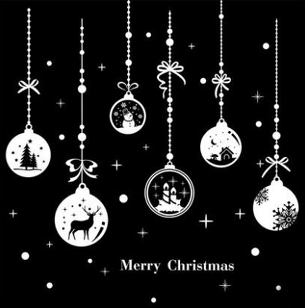 Black Temptation Décoration de Noël Accueil / Boutique / Sticker vitres Sticker muraux Holiday Accessories, Blanc # 47