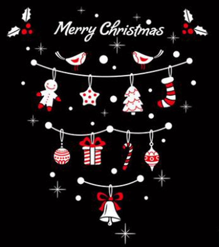 Black Temptation Décoration de Noël Accueil / Boutique / Sticker vitres Sticker muraux Holiday Accessories, Blanc # 48