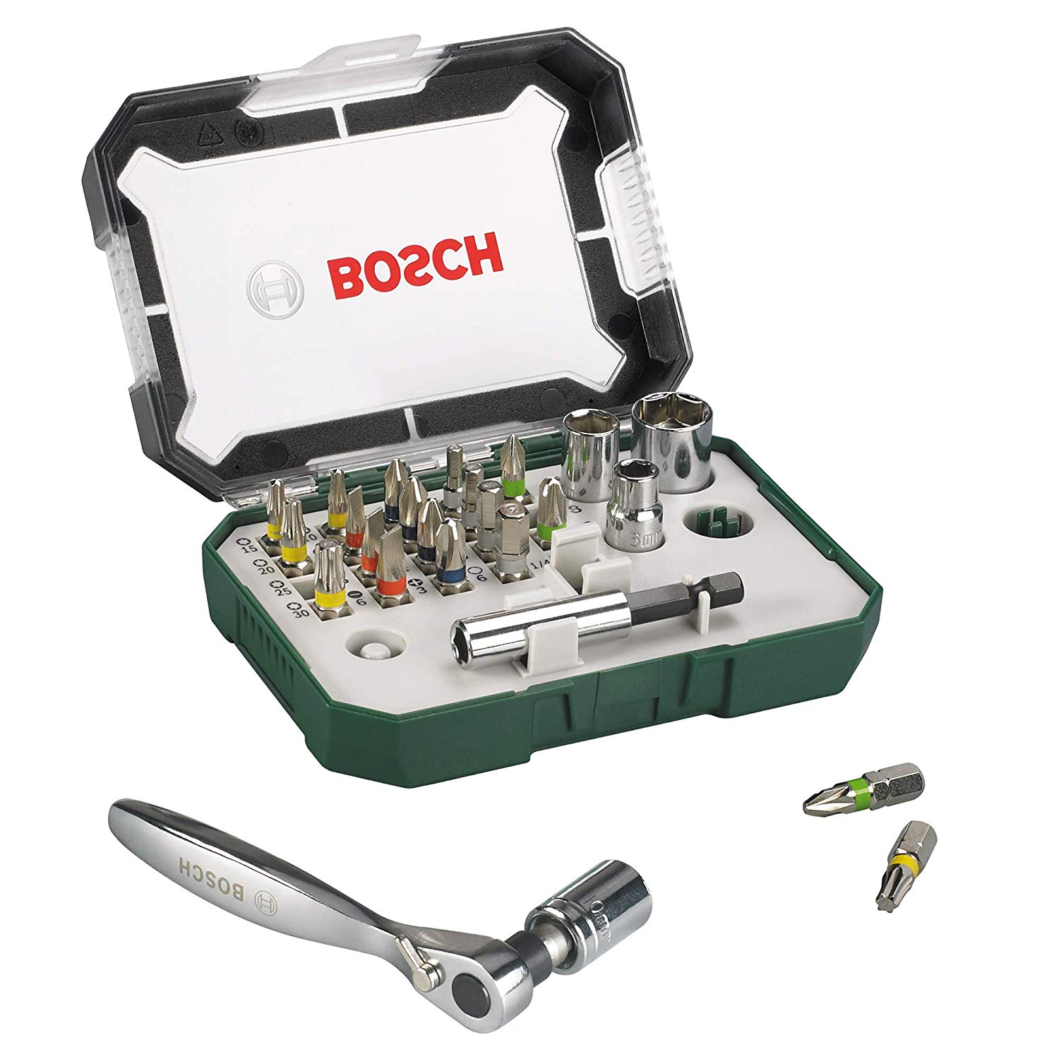 Bosch 2607017322 Set de 26 Embouts de vissage + cliquet