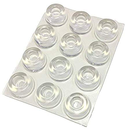 12 butées autocollantes de bouton de porte transparentes. Protecteurs muraux, pieds en caoutchouc pour haut-parleurs, électronique ou encore mobilier