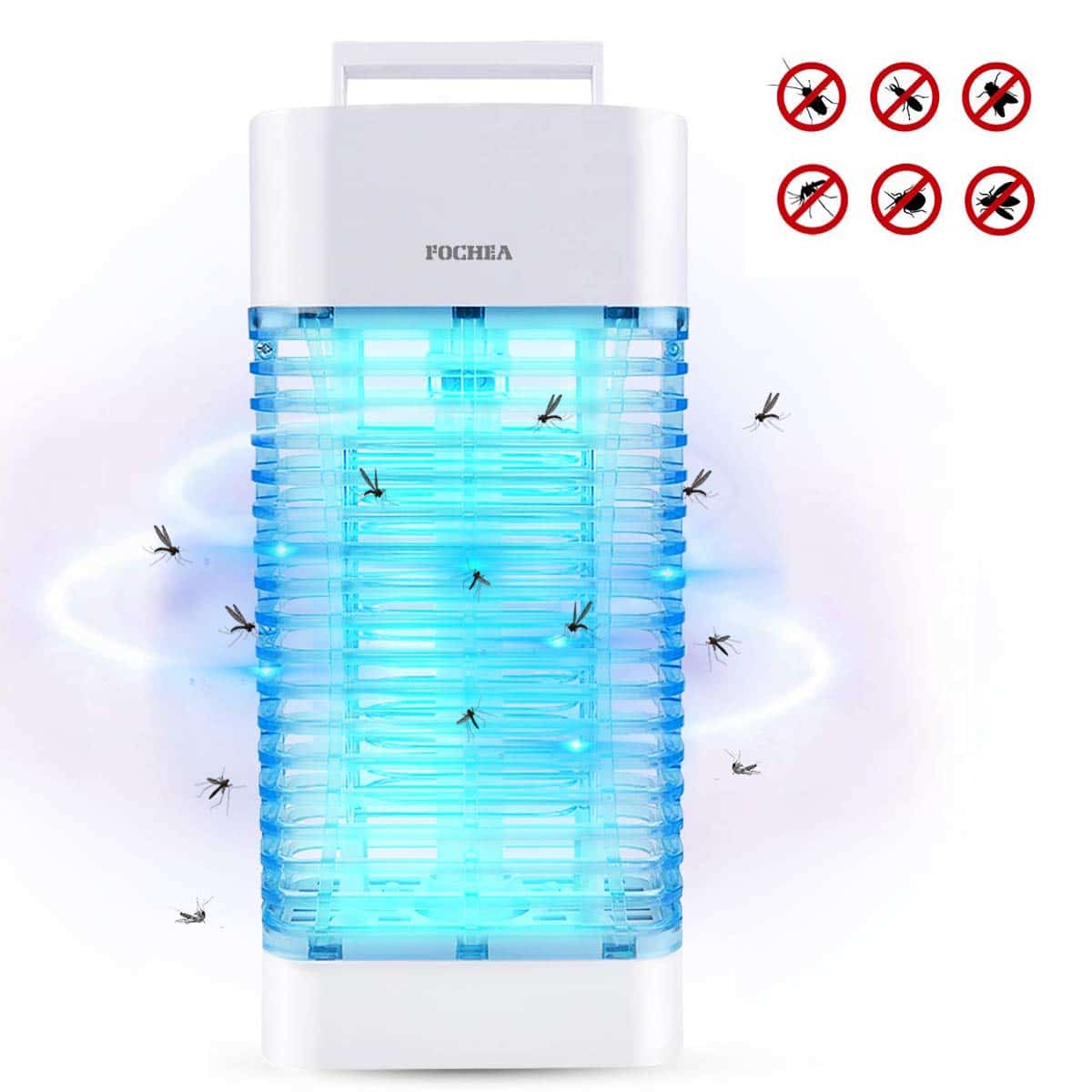 Lampe Anti-Moustique, FOCHEA Piège à Insectes Volants Électrique 11W, Destructeur de Moustiques, Fini les Insectes Volants, Alimenté par EU Adapdateur