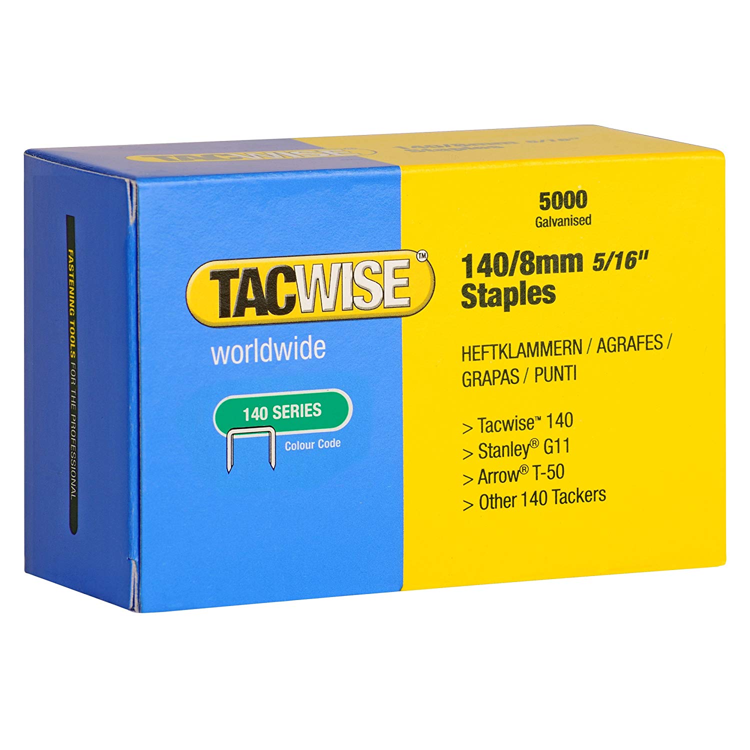 Tacwise 0341 Boîte de 5000 Agrafes galvanisées 8 mm Type 140