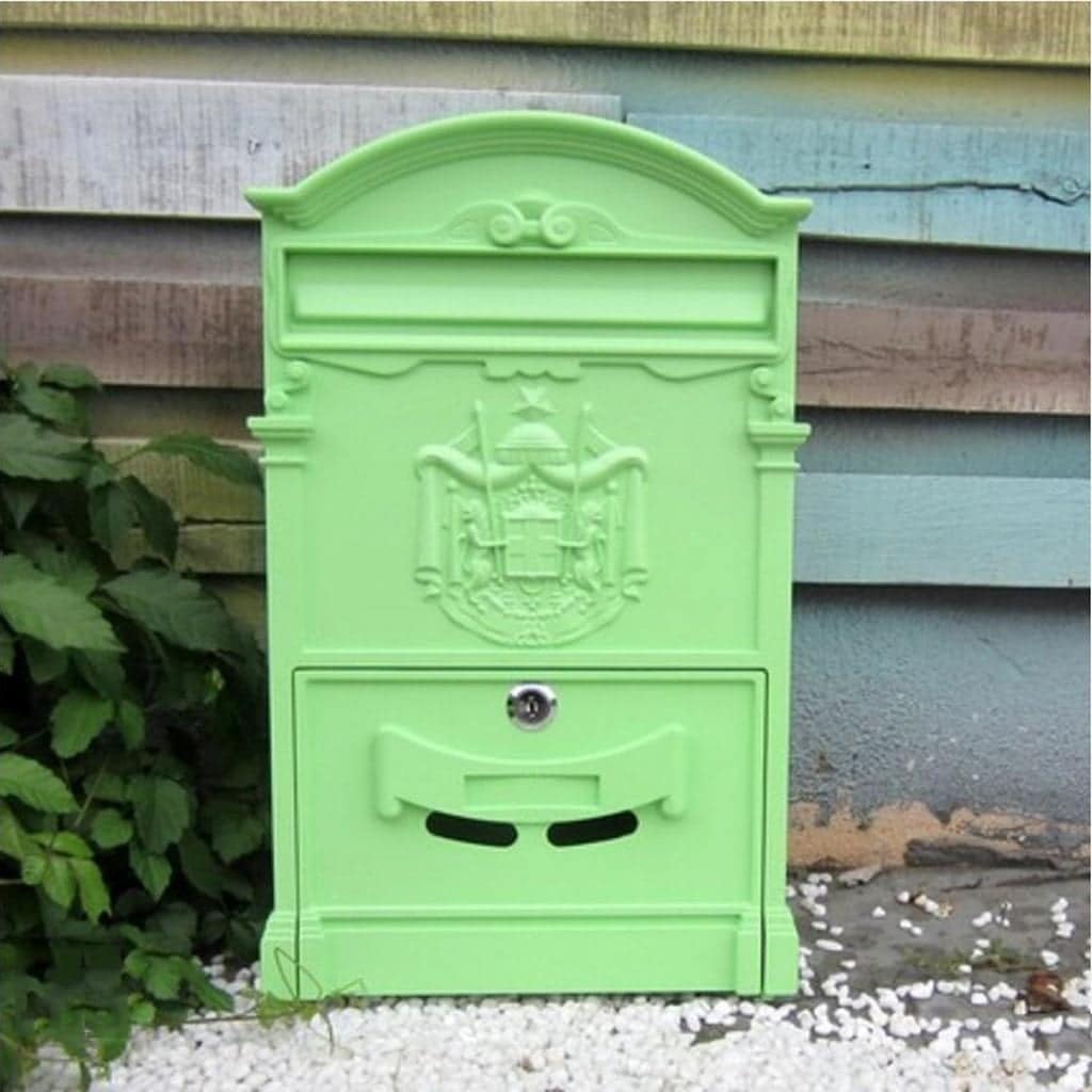 Villa boîte aux lettres rétro boîte aux lettres avec serrure créative murale extérieure étanche à la pluie postbox Xuan – worth having ( Couleur : Vert )