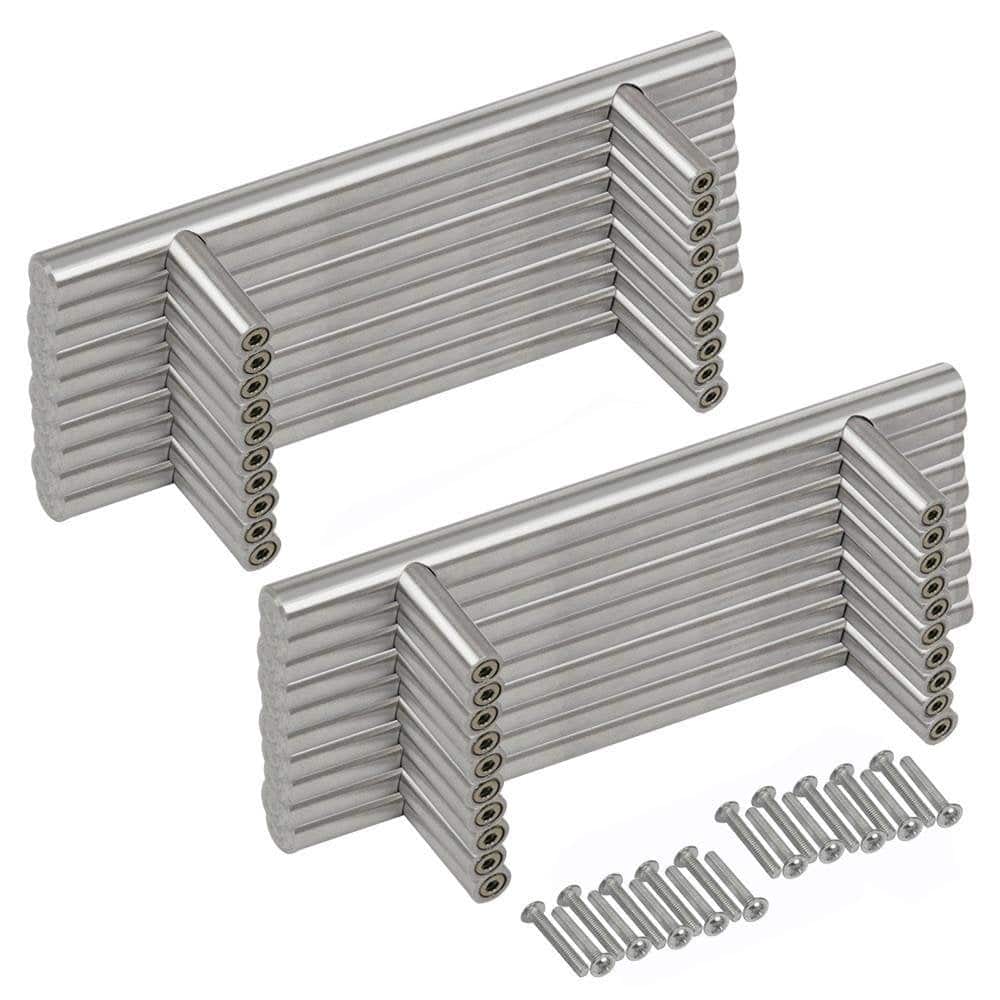 Yahee 20pcs poignées meuble inoxydable T barre pour armoire tiroir placard portes 128mm