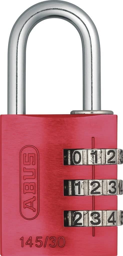 ABUS Cadenas antivol à combinaison 3 Chiffres – Rouge