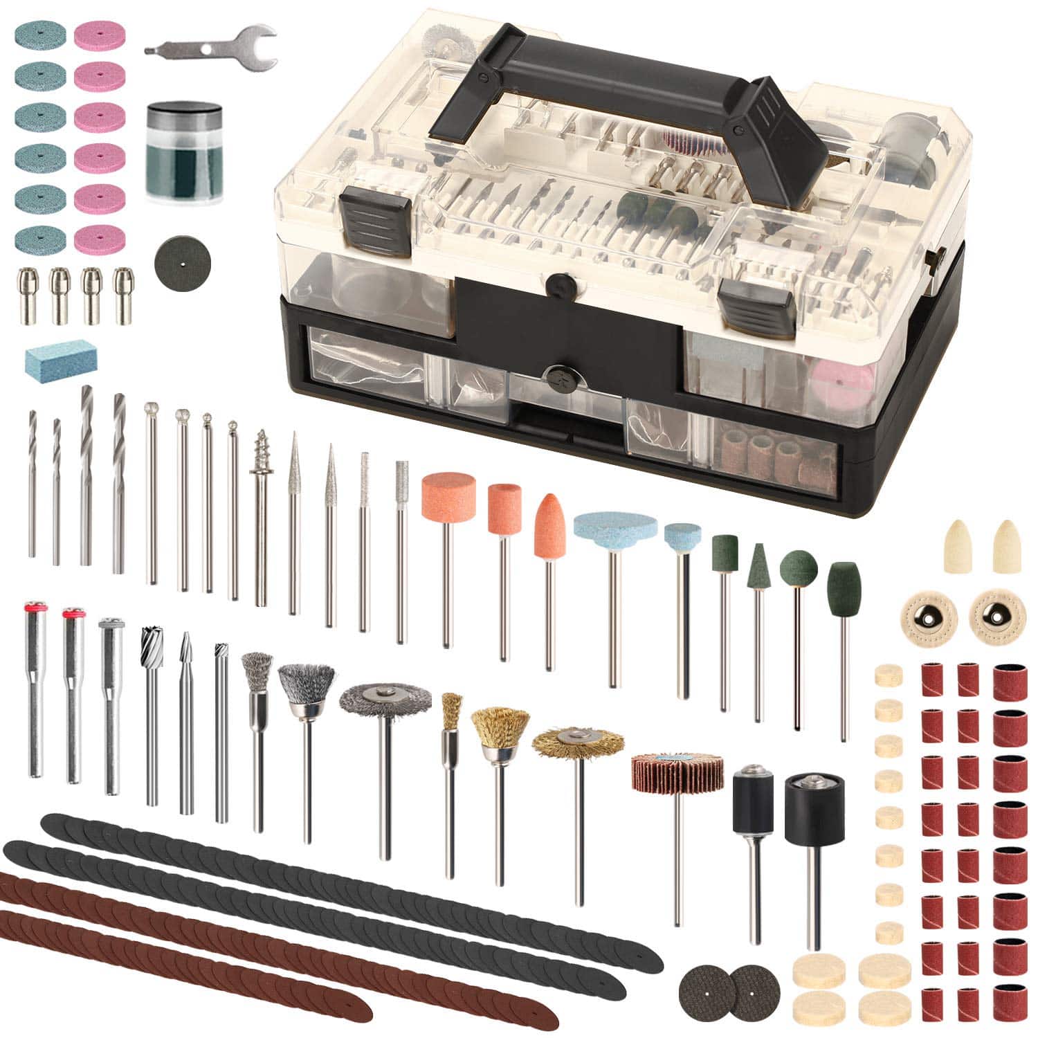 Accessoires d’outil Rotatif outil rotatif multi-usage SPTA 349 Pieces kit d’accessoires pour outils rotatifs multi-usage De gravure/De polissage/et De découpage Ensemble de moulin électrique