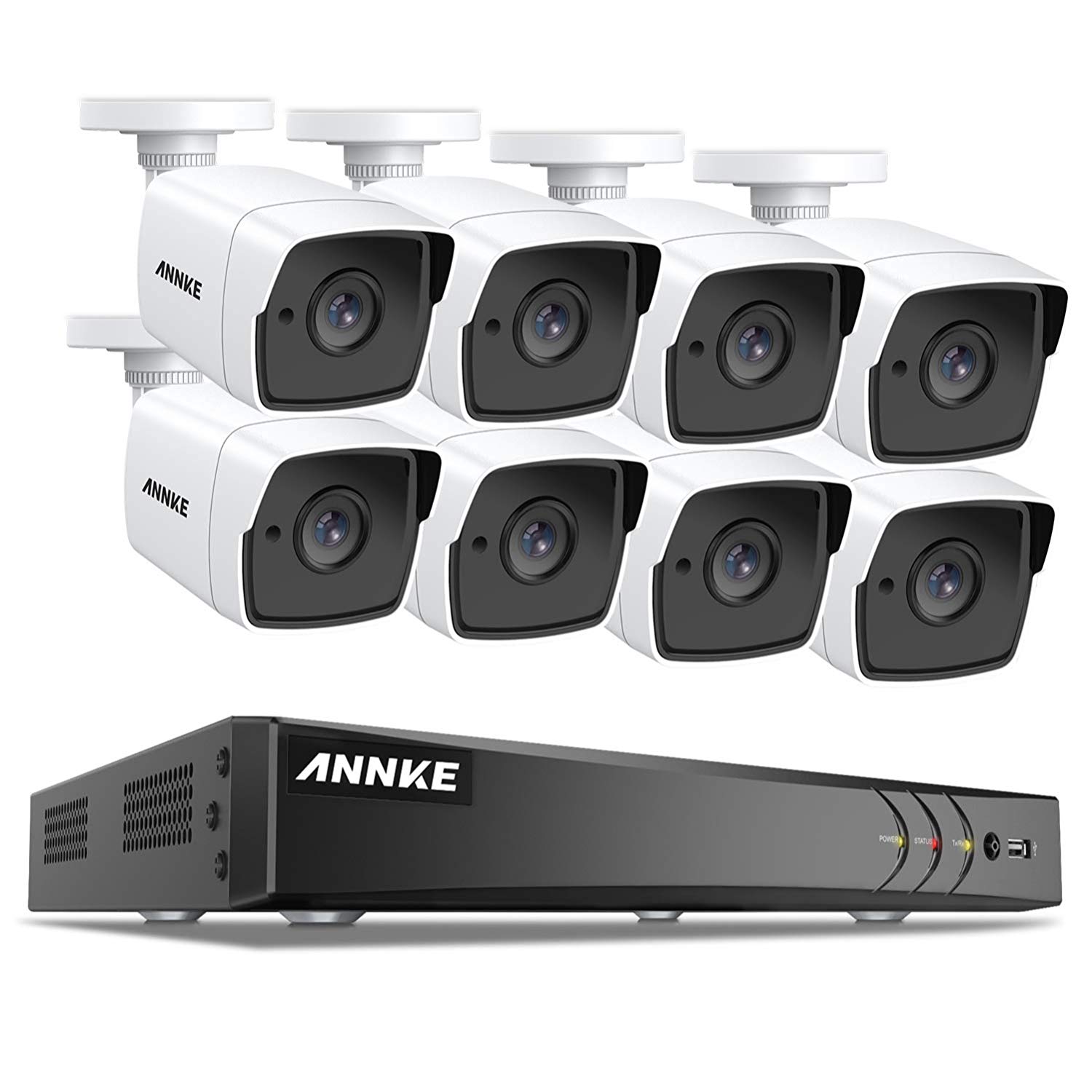 ANNKE H.265 Kit Système de 8CH 8MP DVR Surveillance No HDD avec 8 Caméra 5MP de Sécurité Imperméable IP67 avec Vision Nocturne EXIR LED IR et Accès à Distance