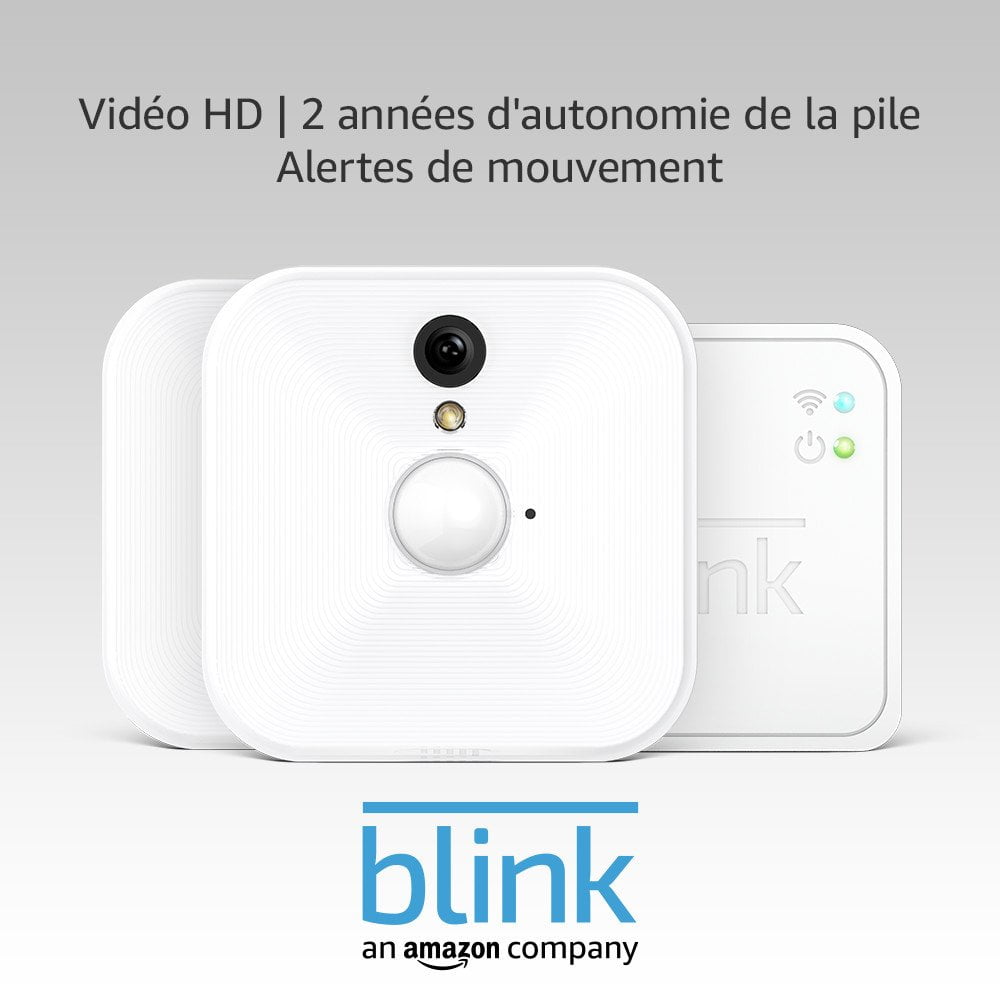 Blink – Système de sécurité à domicile (intérieur) avec détection de mouvement, vidéo HD, 2 années d’autonomie de la pile et stockage dans le Cloud inclus – Système à 2 caméras