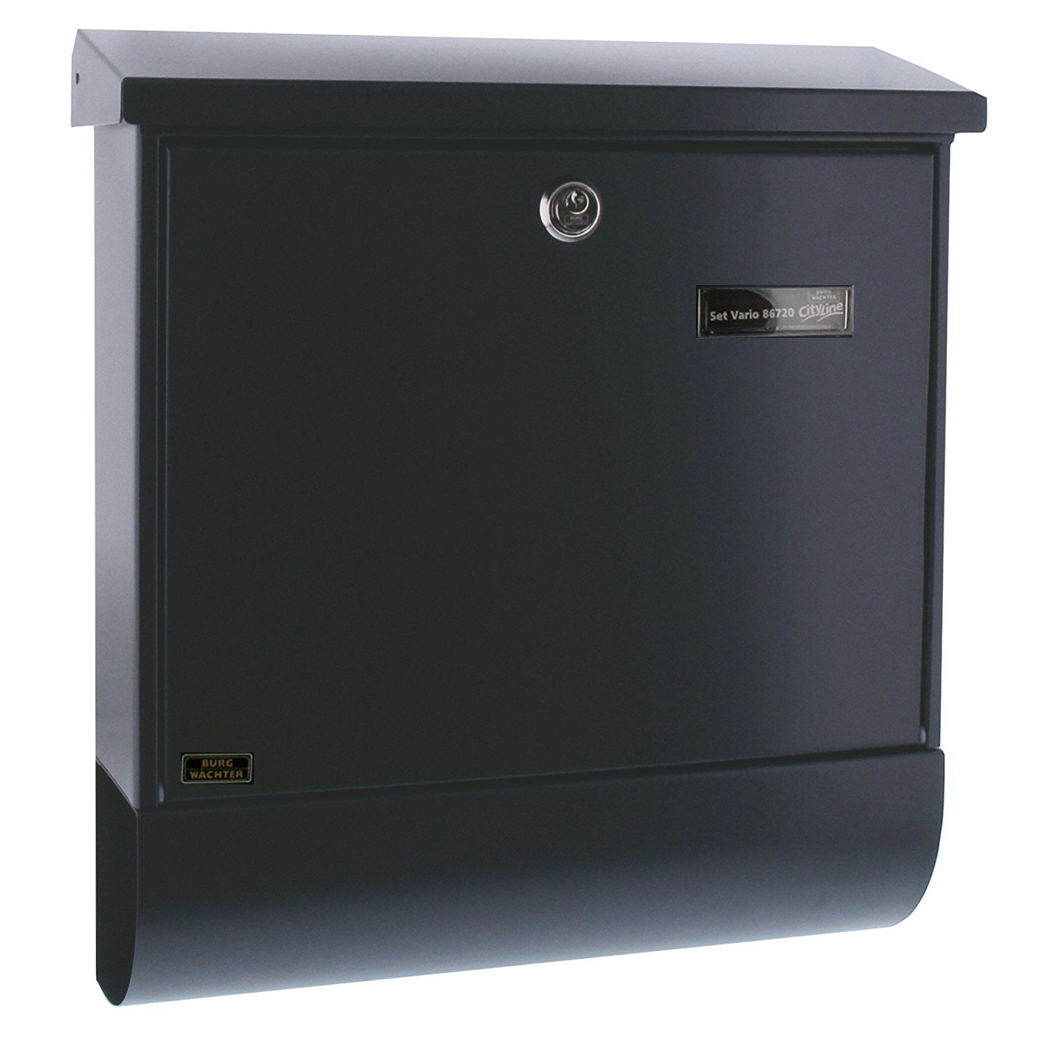 Boîte aux lettres avec porte-journaux, format de fente: A4, en acier galvanisé, Set Vario ANT, RAL 7016. Couleur: anthracite