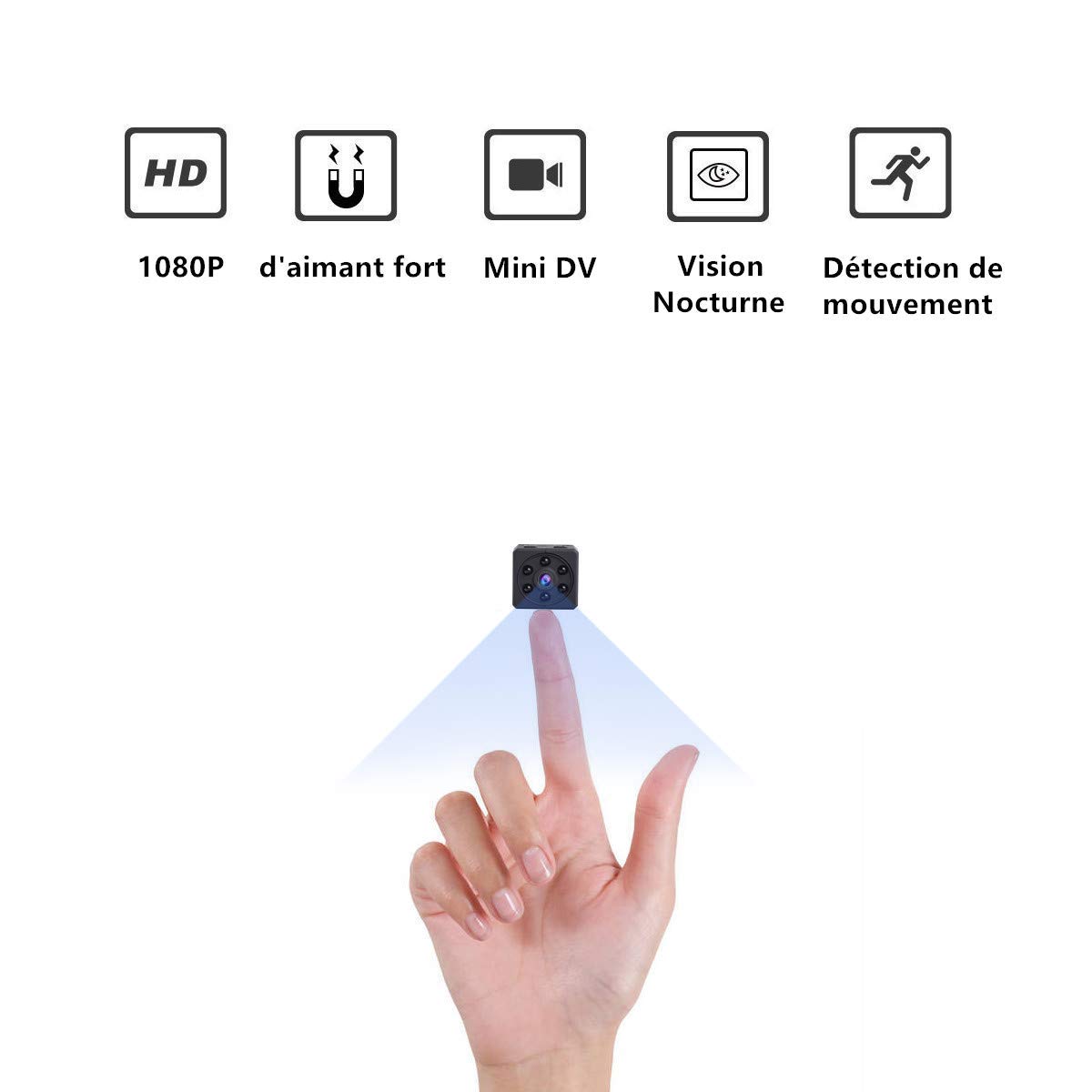 Camera Espion, Gutkam Full HD 1080P Mini Caméra Espion Portable sans Fil Micro Camera Cachée Spy avec Vision Nocturne et Détection de Mouvement pour Micro Caméra de Surveillance de Sécurité