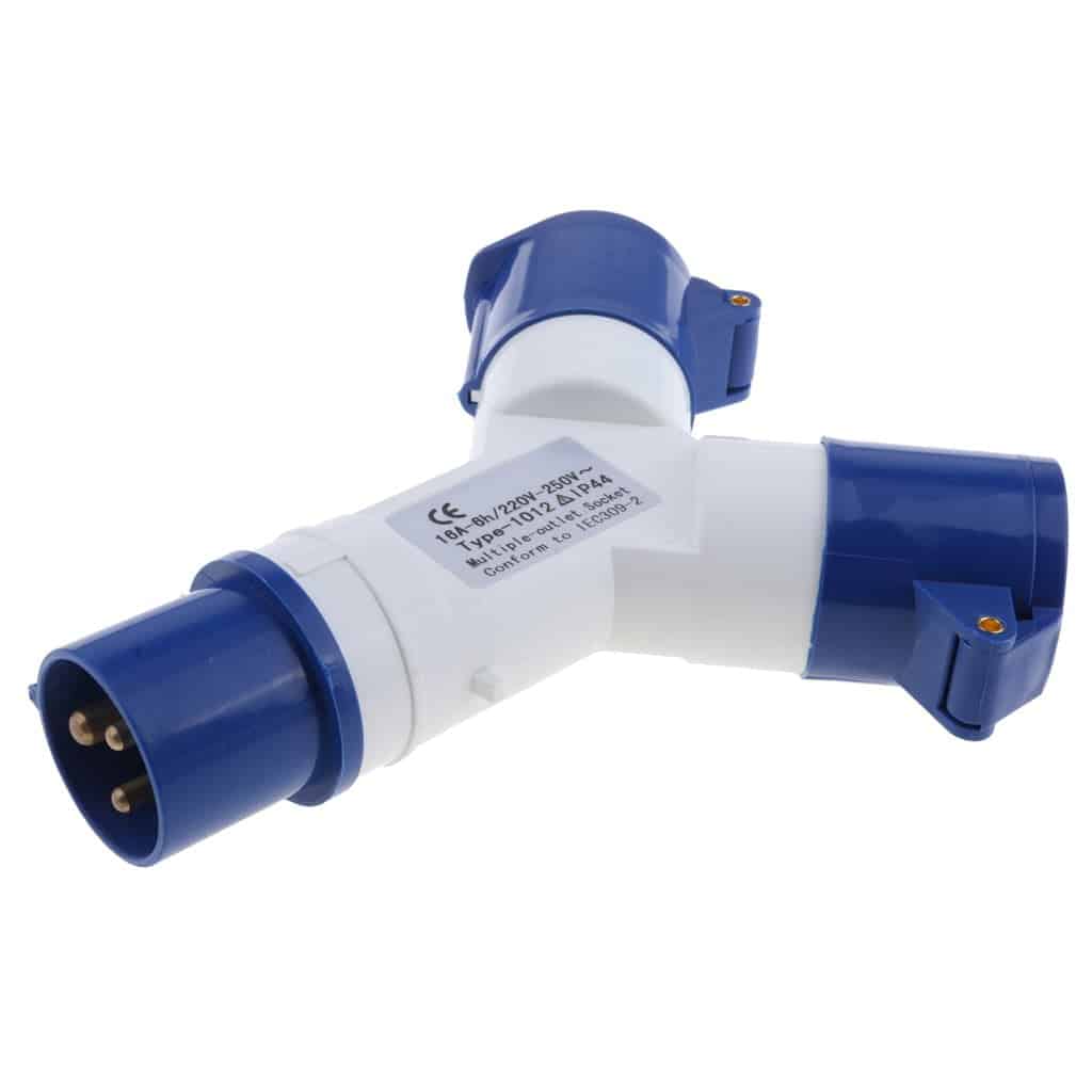 D DOLITY 380v/220V Connecteur Prises de Courant Industrielle Répartiteur Couvercle de Plug – Bleu/16a/3pin/220V