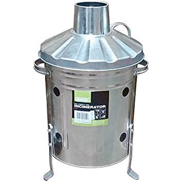 Draper 53250 galvanisé Mini Incinérateur, Argent, 15 litres