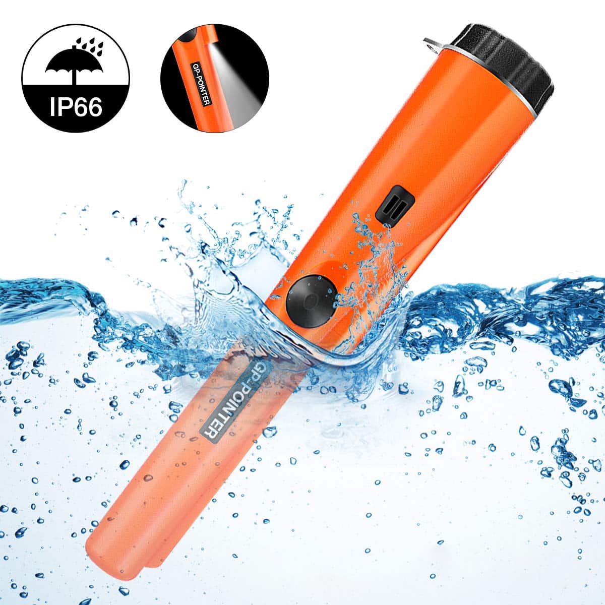 Détecteur de Métaux Portable, SGODDE IP66 Etanche Détecteur de Métaux Pinpointer Haute Sensibilité avec Indicateur LED Intégré pour Chasse aux Trésors pour Enfants & Adultes