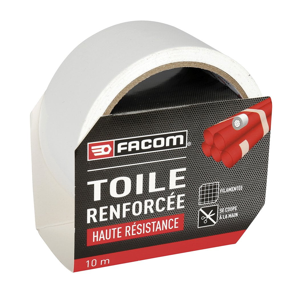 FACOM 84361 Adhésif renforcé haute résistance 10 m x 48 mm, Blanc