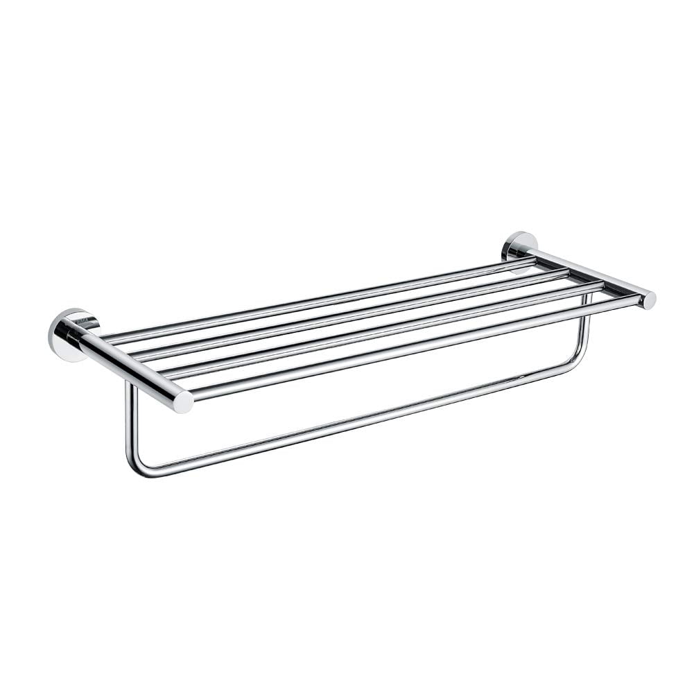Barre porte serviette et tablette 60CM. Étagère murale pour salle de bain. En Laiton et Chrome