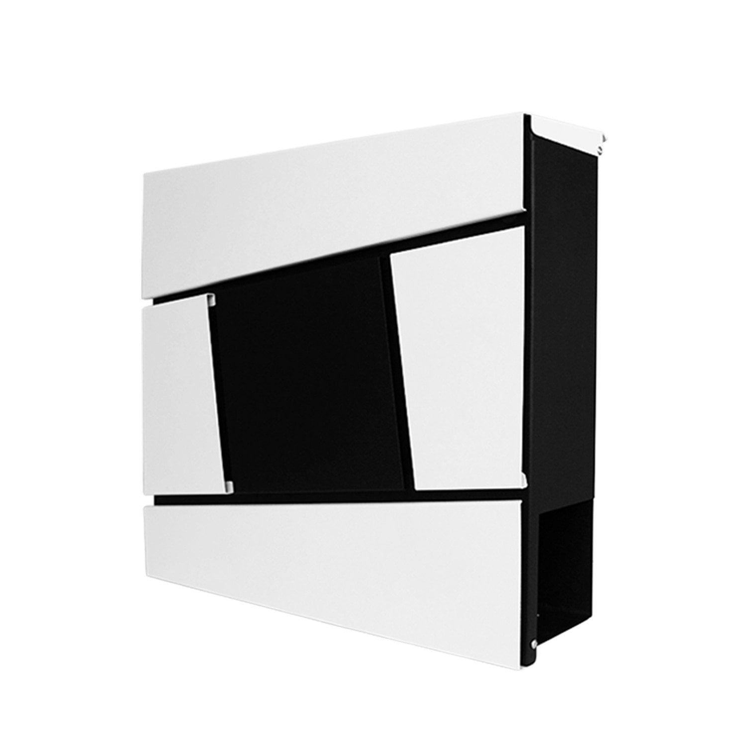 hengmei Design Boîte aux lettres avec porte-journaux Boîte aux lettres murale Boîte aux lettres Boîte aux lettres Grand Porte-journaux en acier inoxydable revêtu par pulvérisation, anthracite/argent