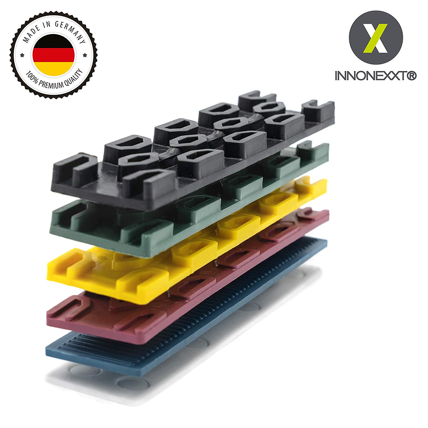 INNONEXXT® Premium Cales de vitrage | 30 x 100 mm, 400 pièces | Plaques de rondelle, entretoises, entretoises en plastique | Jeu : 1, 2, 3, 4, 5, 6 mm