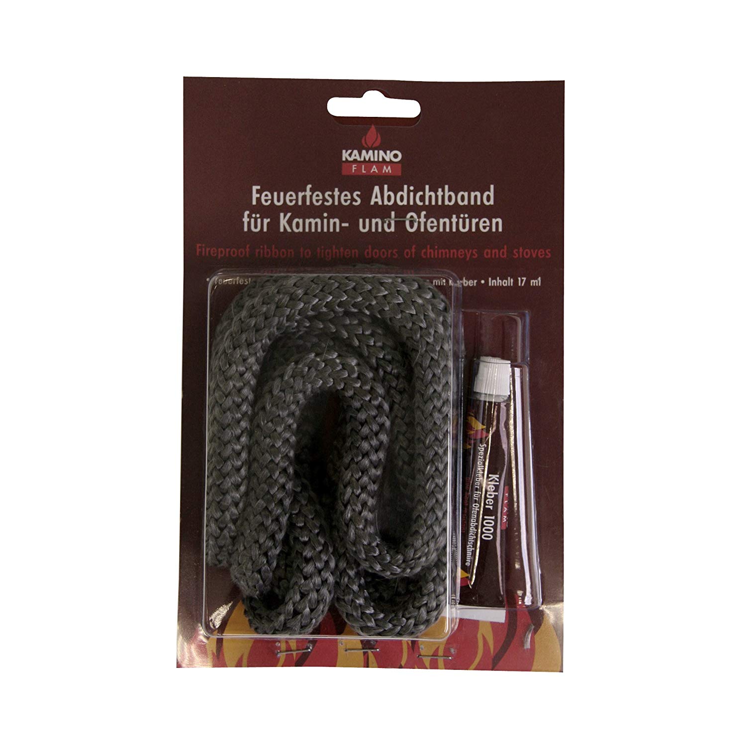 Kamino-Flam 333213 Corde ignifuge avec colle Anthracite ø 14 mm x 2 m