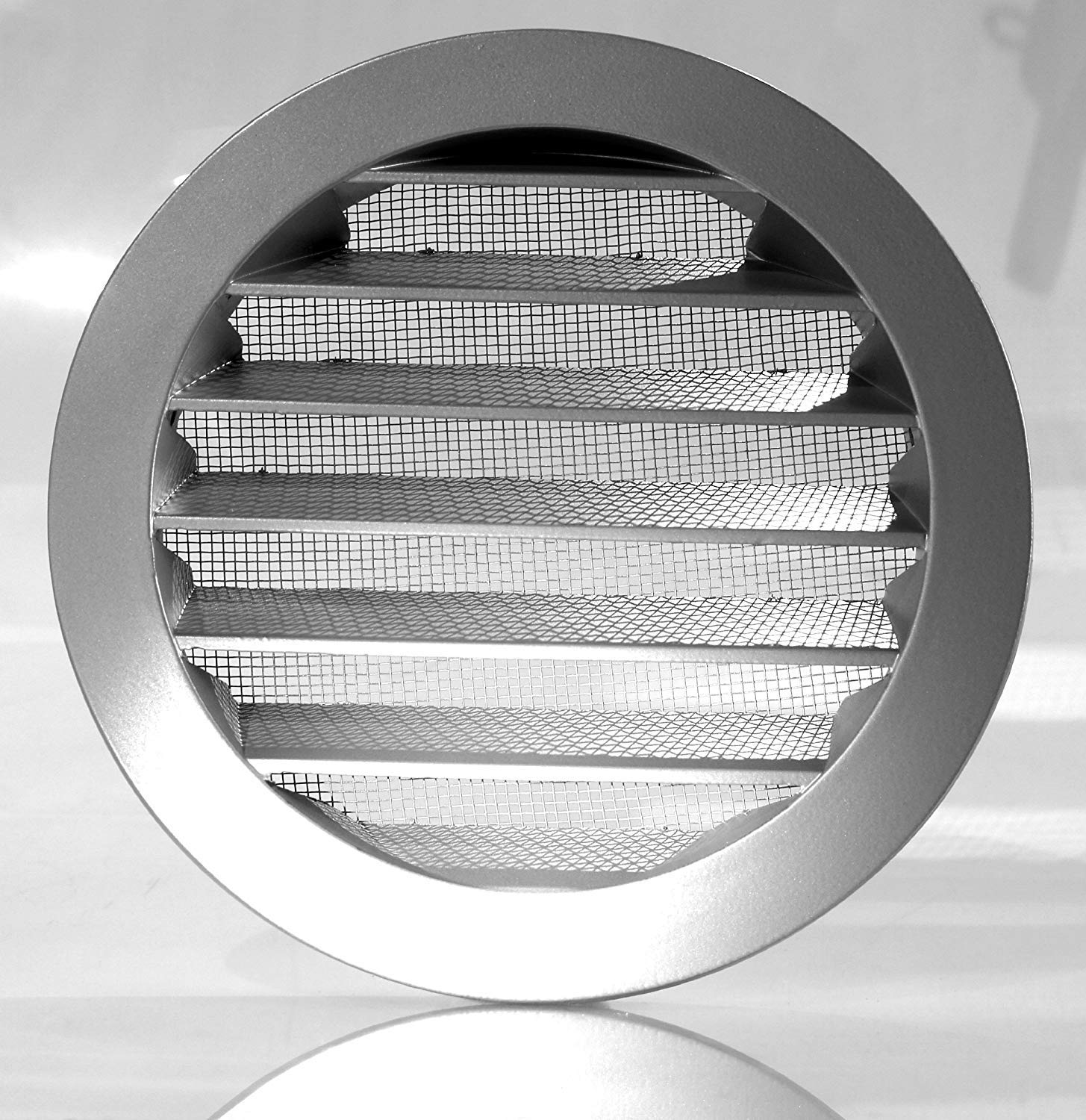 Klimapartner WSGG 100 – Grille de Ventilation Ronde Plate Argentée Avec Moustiquaire