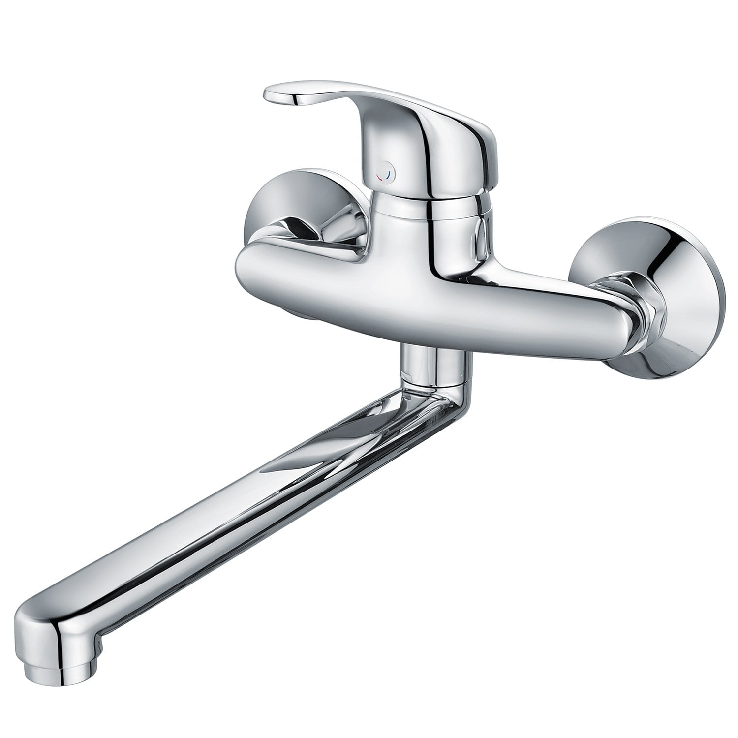 Robinet mitigeur mural de cuisine bec orientable en laiton