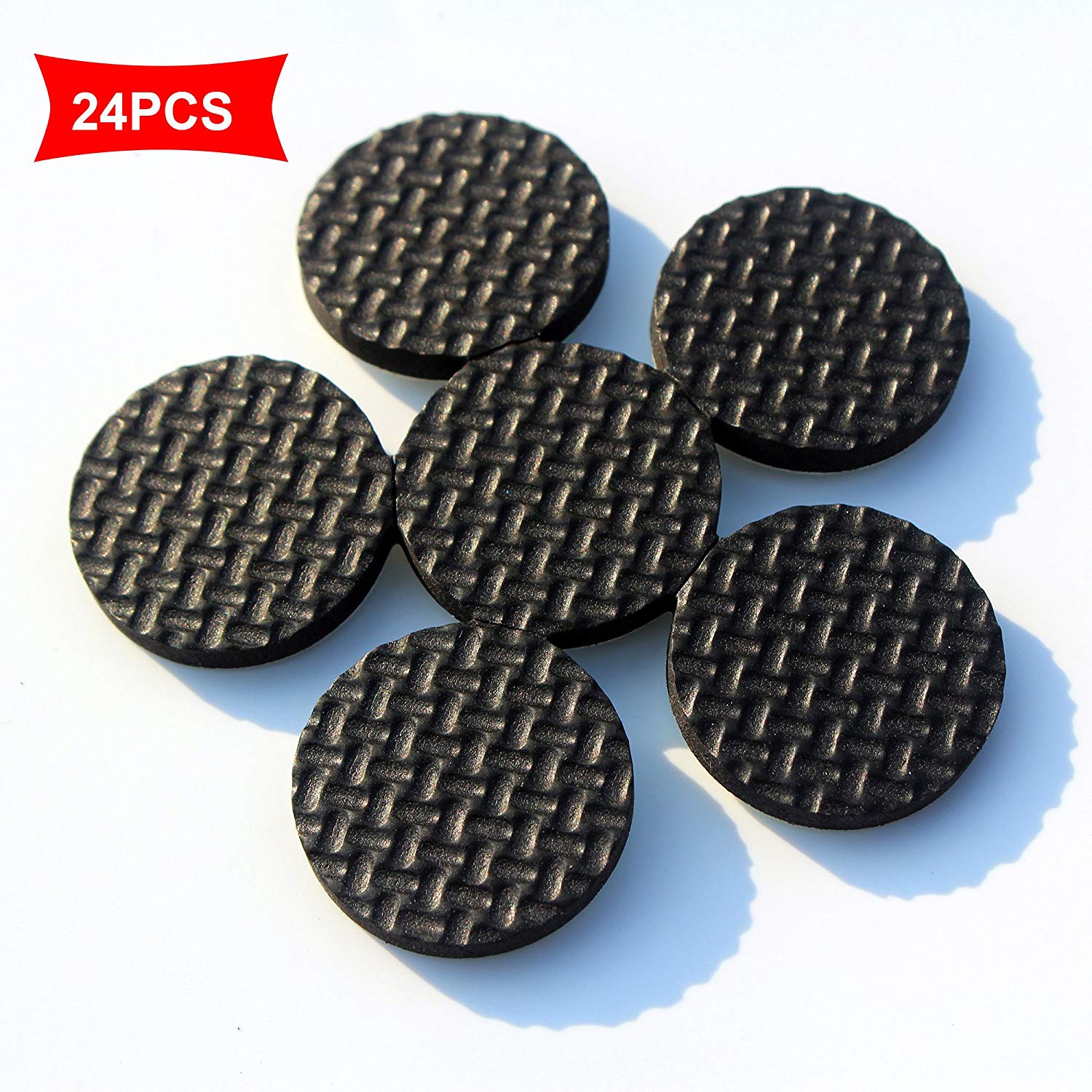 Patins de protection antidérapants en caoutchouc pour meubles, tampons épais sans colle ni clous, diamètre de 2,8 cm, lot de 24 pièces