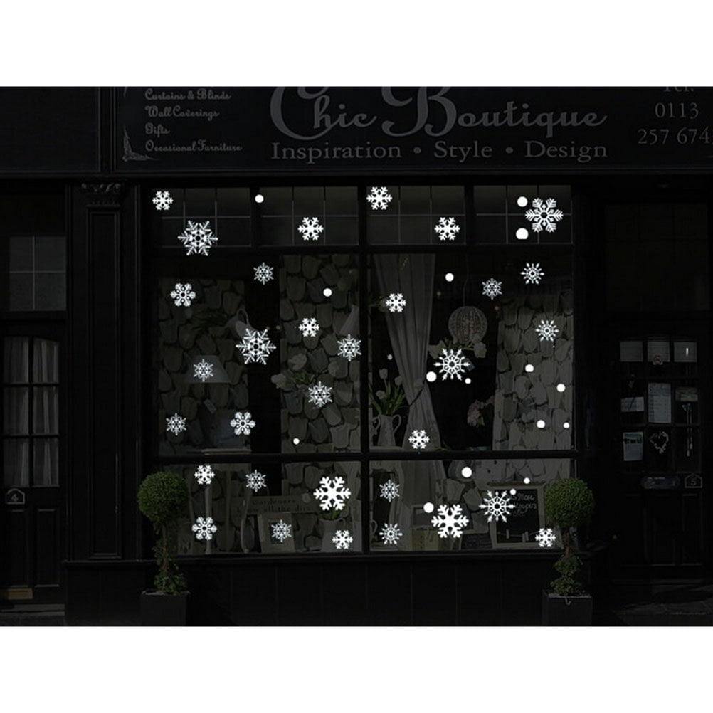 Pixnor 48 autocollants de fenêtre de flocon de neige s’accroche – décorations de Noël
