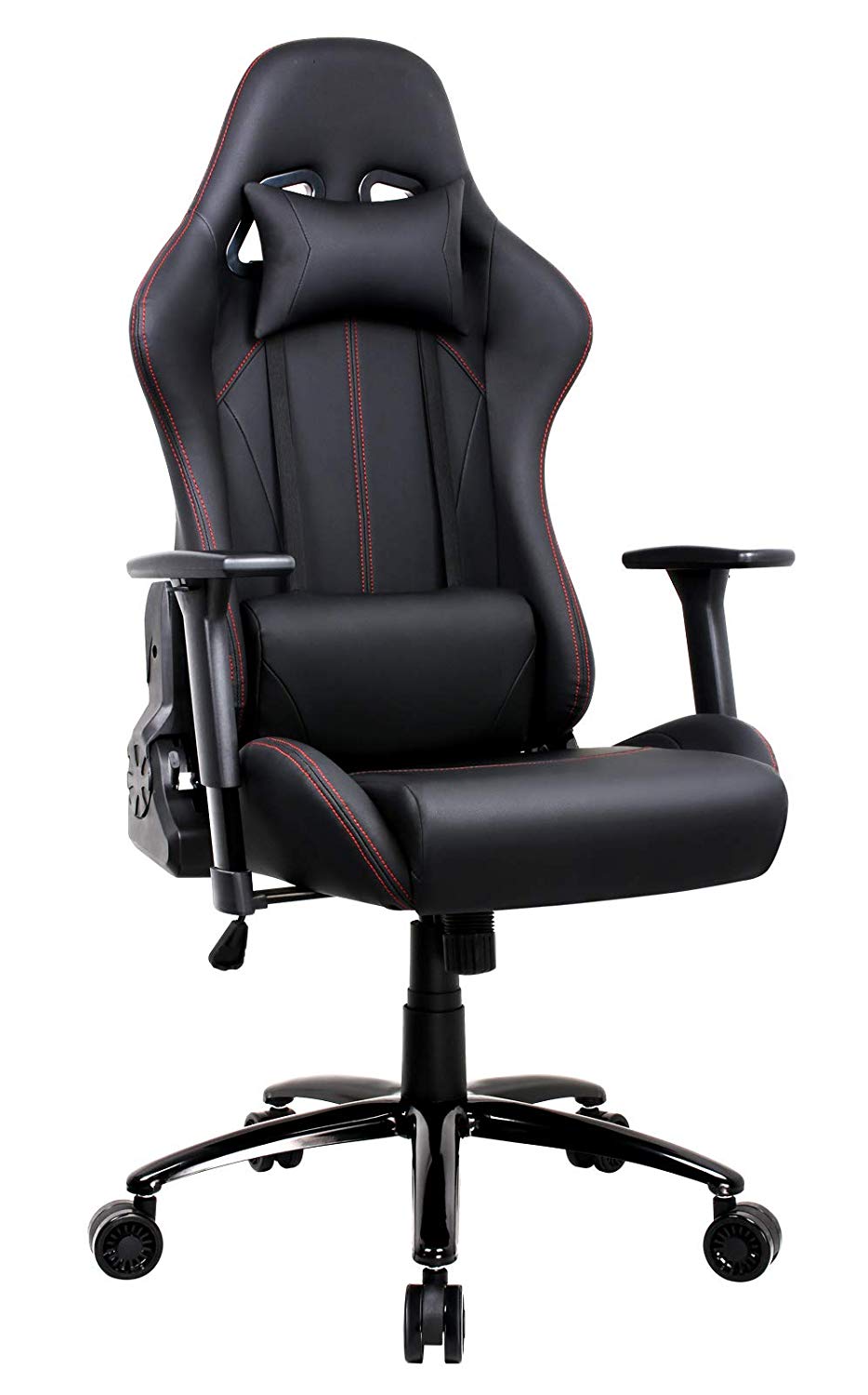 Racing Chaise de Gaming, Fauteuil de Bureau Ergonomique, Dossier Haut, Grand Assis Rembourré, 3D Accoudoirs Réglable avec Appui tête Soutien Lombaire