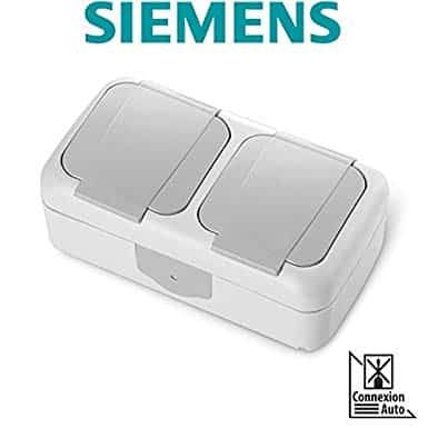 SIEMENS – Étanche Double Prise 2P+T gris