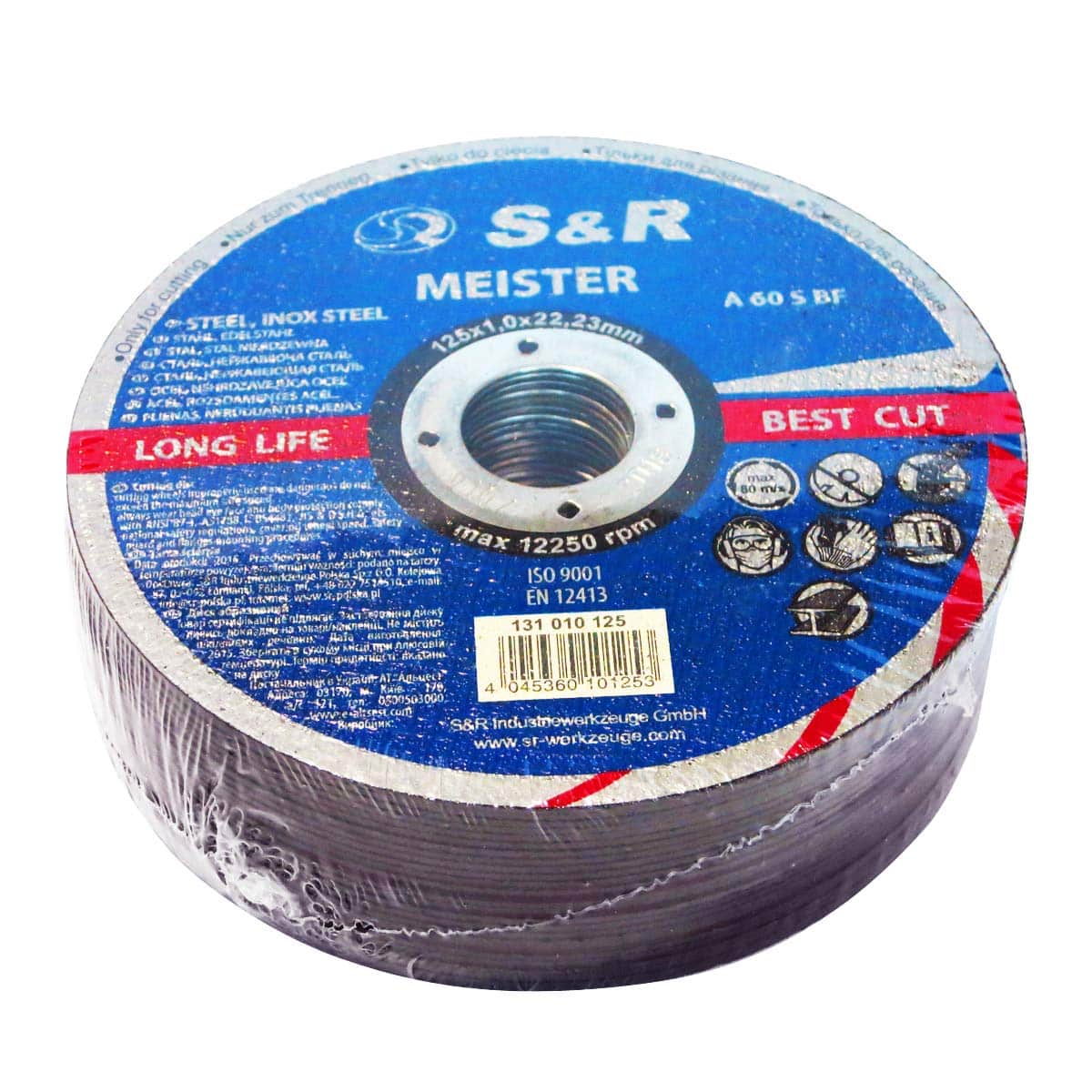 S&R Disque 125 à tronçonner Métal, Acier, Acier Inox (125 x1,0x22,23mm A60) – 25 Disques