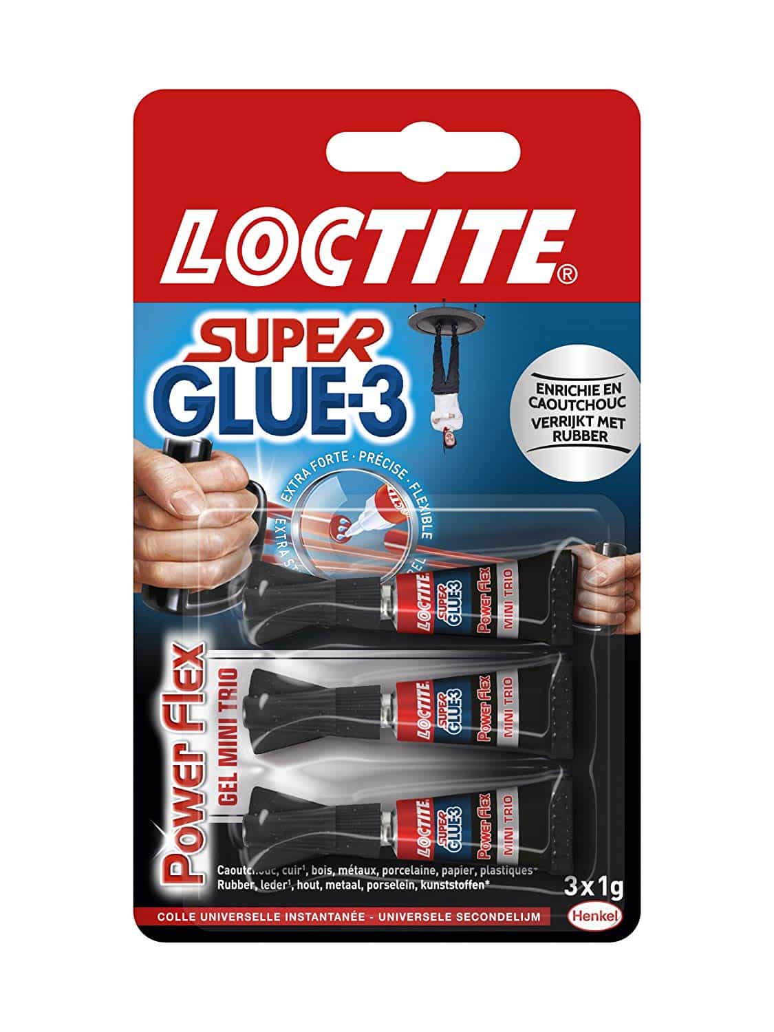 Superglue – 1858125 – 3 Gel Power Flex – Mini Trio Doses 3 x 1 gr
