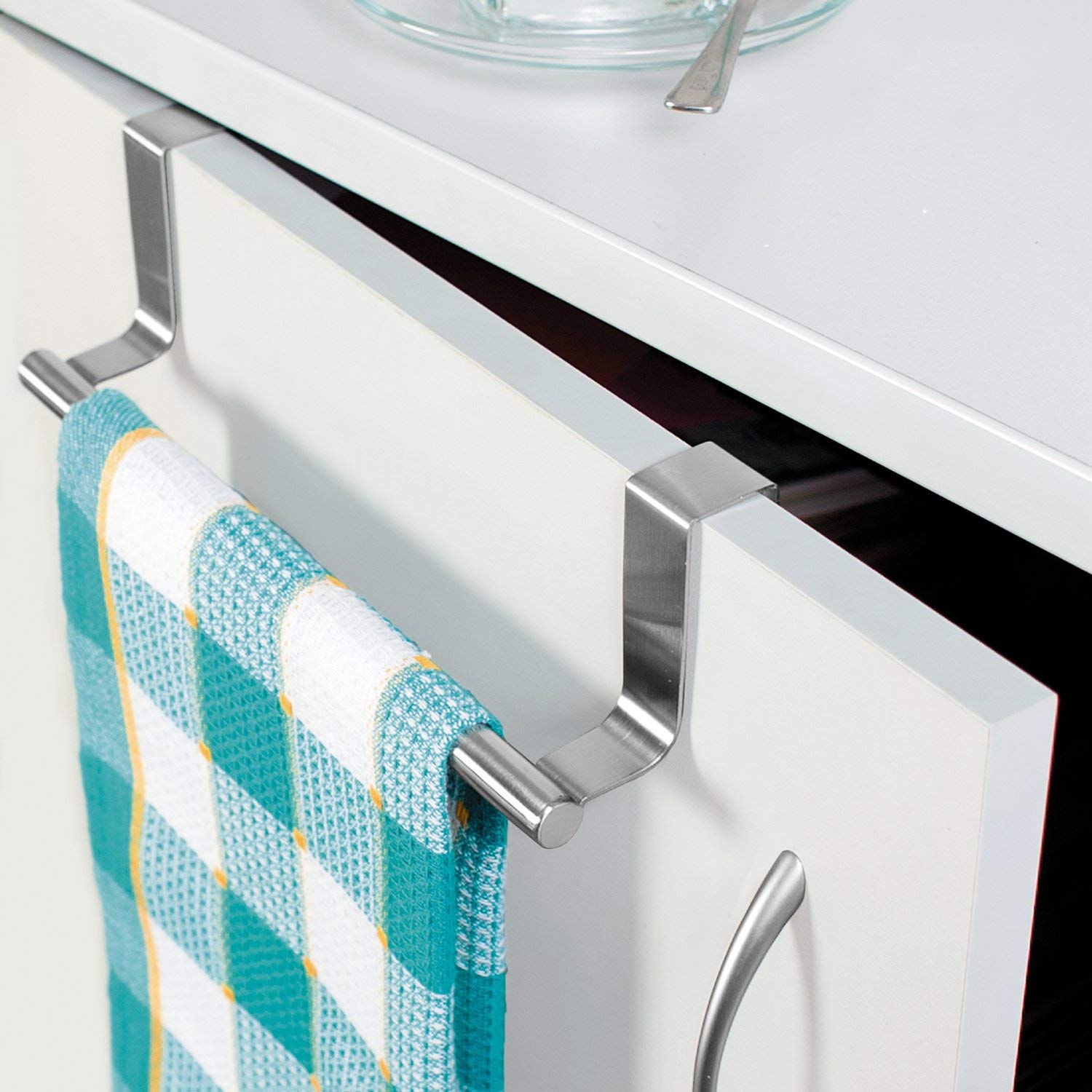 Tafkraft Horizon Porte Serviettes ou Torchons Overdoor INOX à Suspendre sur Portes de Placard – Installation sans Perçage
