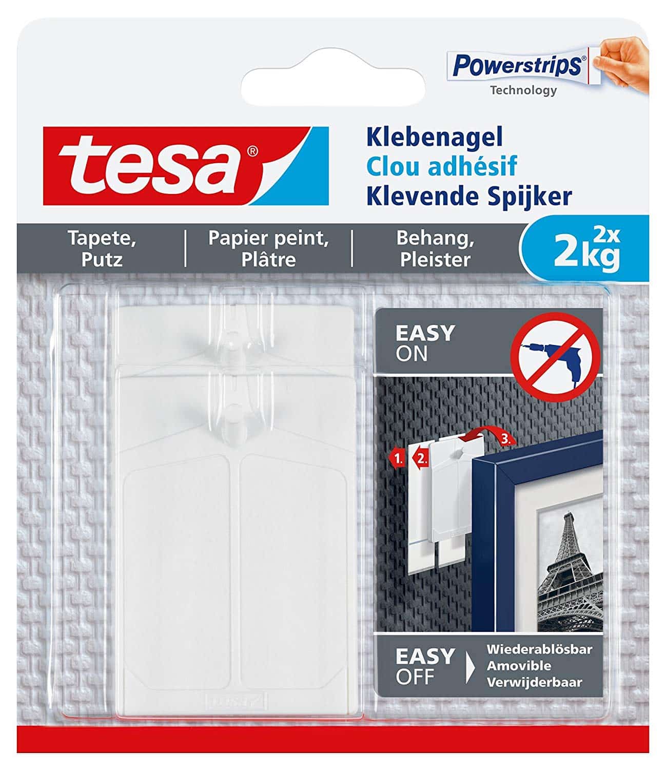 Lot de 2 clous adhésifs pour papier peint 2kg