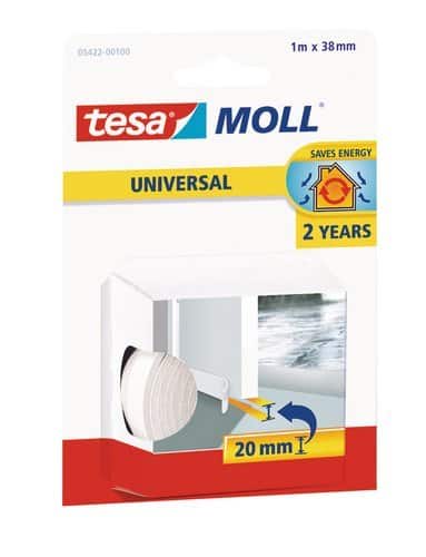 tesa Calfeutrer Bas de porte sol rég mousse PVC blanc 1m x 38mm x 20mm