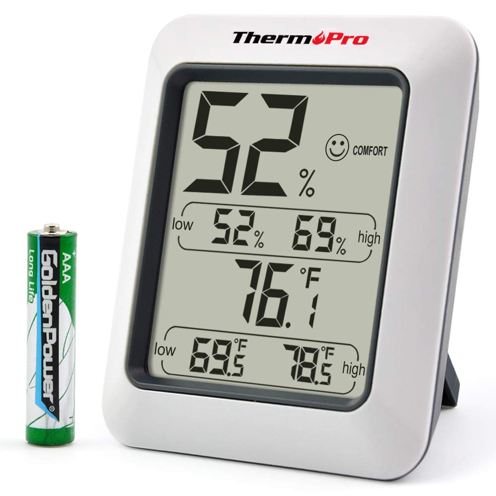 ThermoPro TP50 Hygromètre Numérique Thermomètre Intérieur Thermomètre D’ambiance et Indicateur D’humidité avec Moniteur D’humidité et de Température