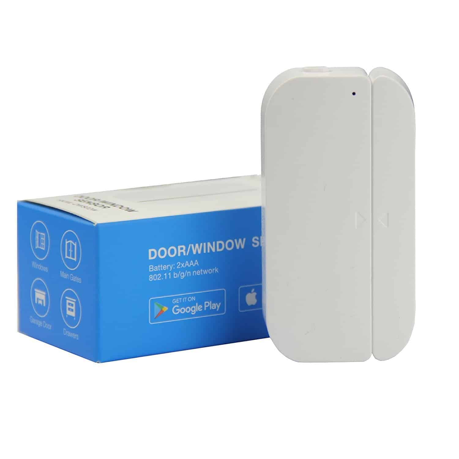 Thinkels-tech sans Fil WiFi Porte & Fenêtre Capteurs Aimants Sonnette Porte De Sécurité Ouvrir Carillon Alarme Téléphone Intelligent APP Contrôlé Compatible avec Alexa Google Assistant IFTTT