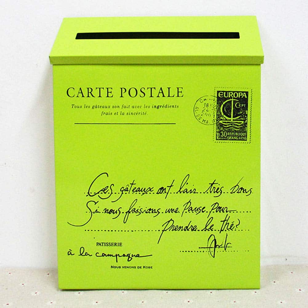 Vintage étanche Boîtier en métal pour boîte aux Lettres Tenture Murale de décoration Maison(Green)