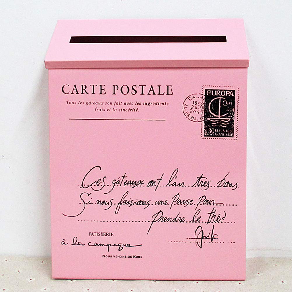 Vintage étanche Boîtier en métal pour boîte aux Lettres Tenture Murale de décoration Maison(Pink)