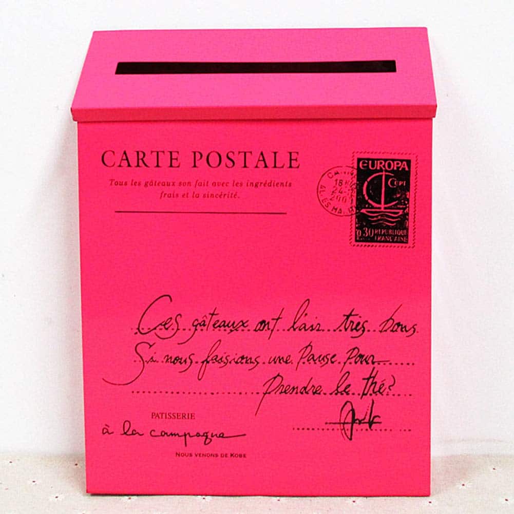 Vintage étanche Boîtier en métal pour boîte aux Lettres Tenture Murale de décoration Maison(Rose Red)