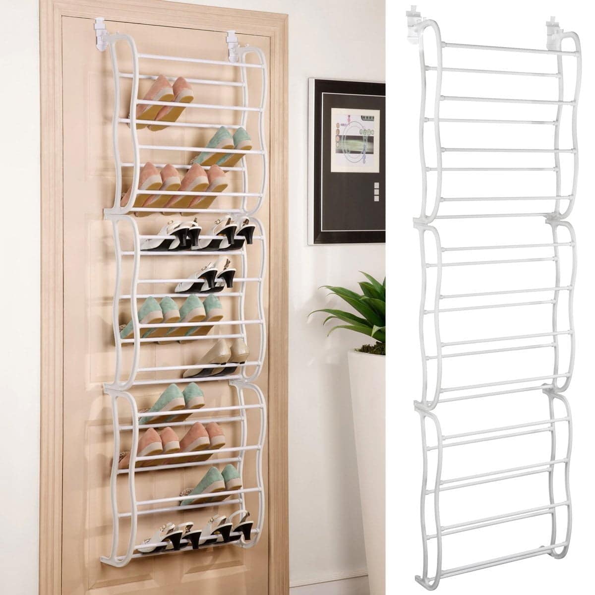 Vinteky® Rangement des Chaussures Transparent à Suspendre derrière de Porte Organiseur de Rangement à Chaussures 36 Paire sur Porte