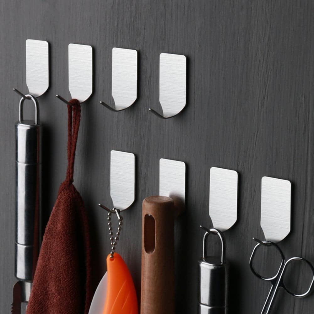 ZUNTO Crochet Adhésif Crochet Mural pour Salle de Bains Cuisine Porte Serviette en SUS 304 Acier Inox, 8 Pièces