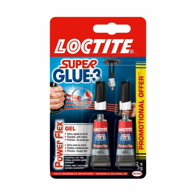 Lot de deux tubes de colle forte Super Glue 3 Power Flex Gel