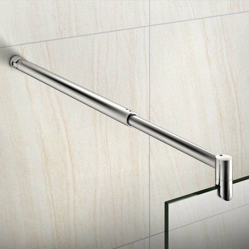 Barre de fixation extensible 700-1200mm barre de stabilisation en cylindrique la pince tourne à 360°pour toutes les parois de douches