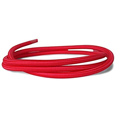 Câble textile pour lampes – Ronde – Trois conducteurs – 3×0,75mm² – Rouge – 3 mètres de câble en une seule pièce – Grande flexibilité