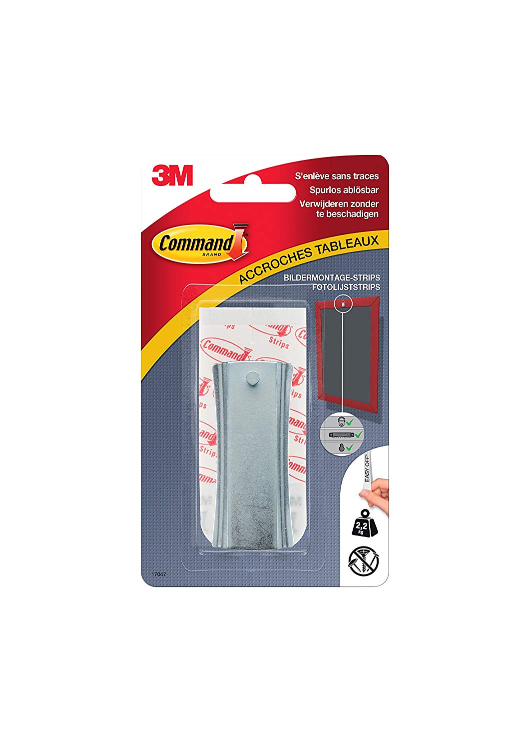 Command Accroches Cadres à Tête Clou avec Languettes Larges, 2 Languettes Larges, 2,2 kg